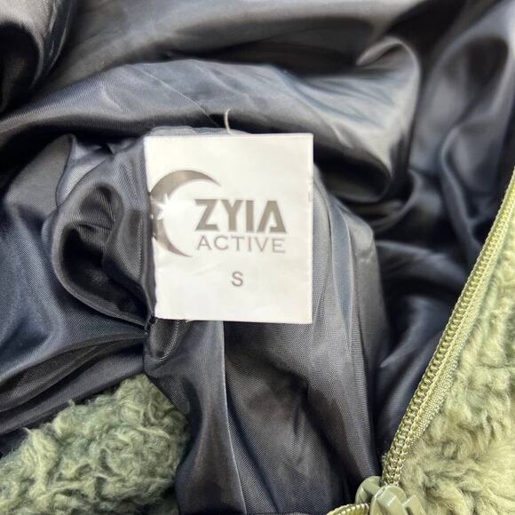 NWT Zyia Active Women's Long Hooded Teddy Jacket Lined Size Small Olive - Picture 12 of 13